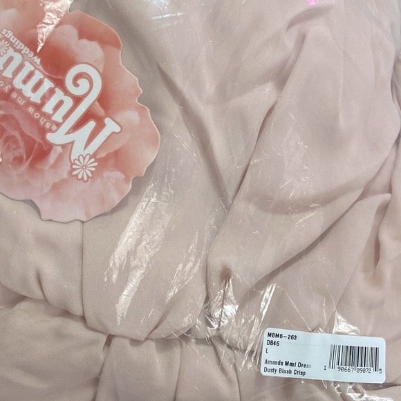 Show Me Your MuMu Amanda Maxi Dress NWT Women’s Large Dusty Blush Crisp Wedding - Picture 5 of 5